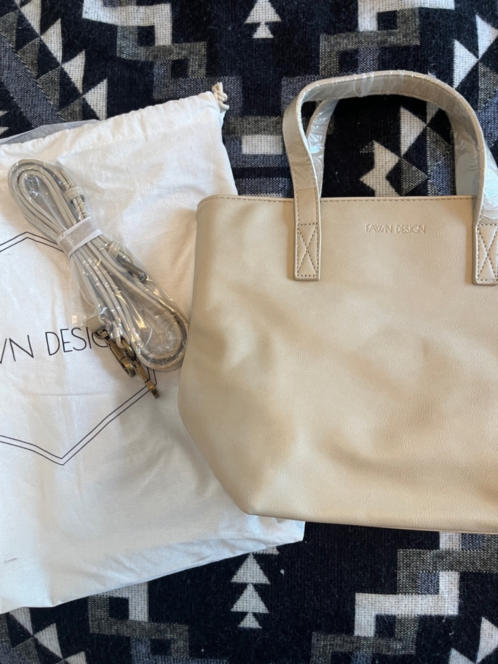 Fawn Design Bone Mini crossbody Tote with Removable Strap